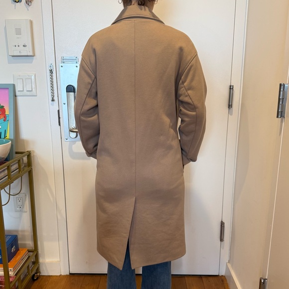 ALO Yoga Taupe Single-Button Long Trench Coat - Picture 4 of 5
